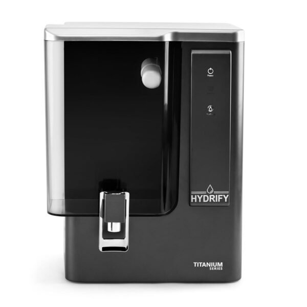Hydrify Titanium 10L Water Purifier | Premium 5-Stage Filtration | 12–15 L/Hr Purification Capacity | Table-Top & Wall-Mount | Gun Metal Finish