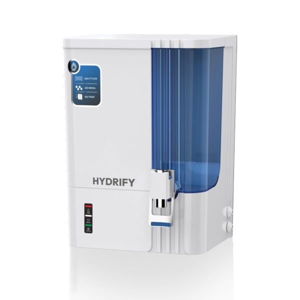 Hydrify Smart 10L Alkaline RO Water Purifier | RO+UV+Mineral Technology | 10L Storage | 15 LPH Purification | Wall Mount | White